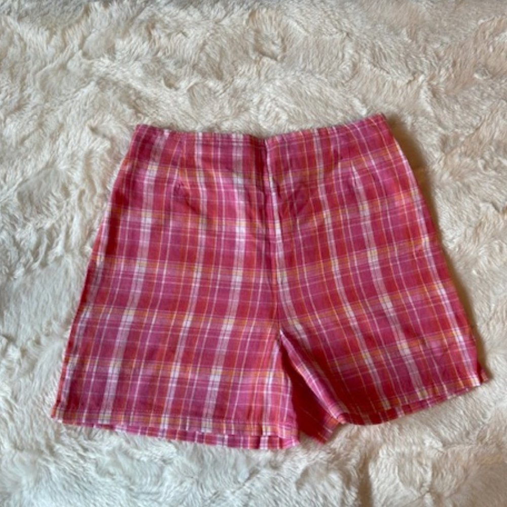 $8 ADD ON Wardrobe Essentials Girls Plaid Shorts Size 5 Lightweight Cotton EUC